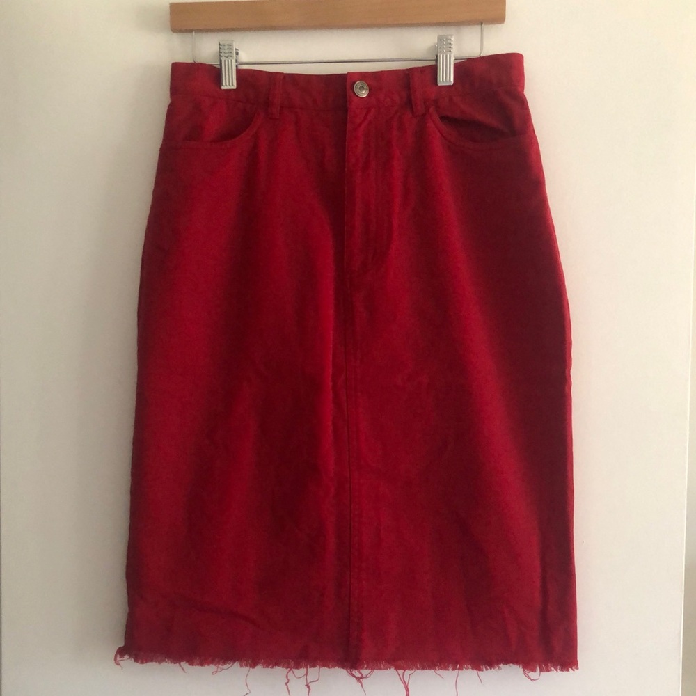 High-waisted Denim Pencil Skirt